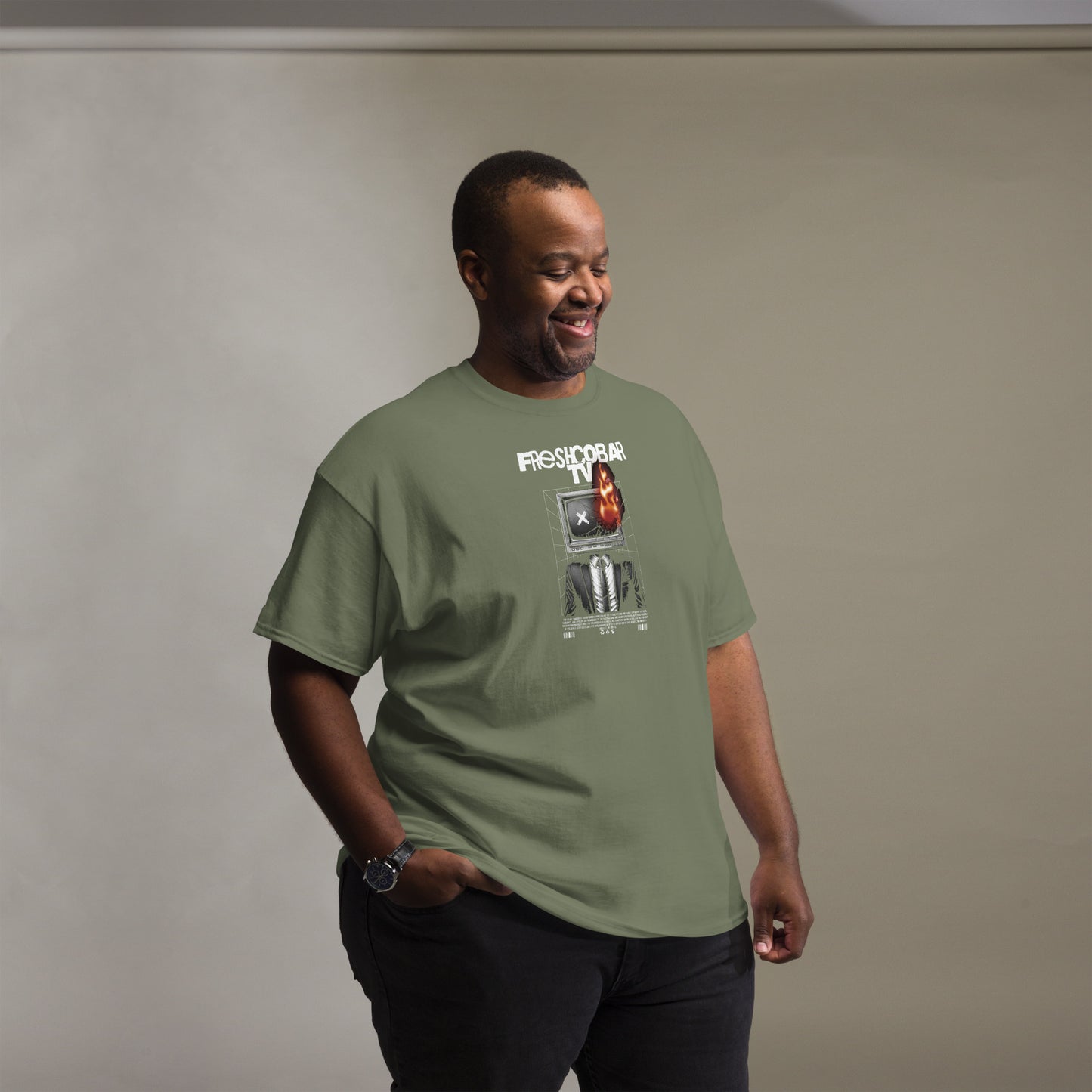 Freshcobar Flame TV table Unisex classic tee