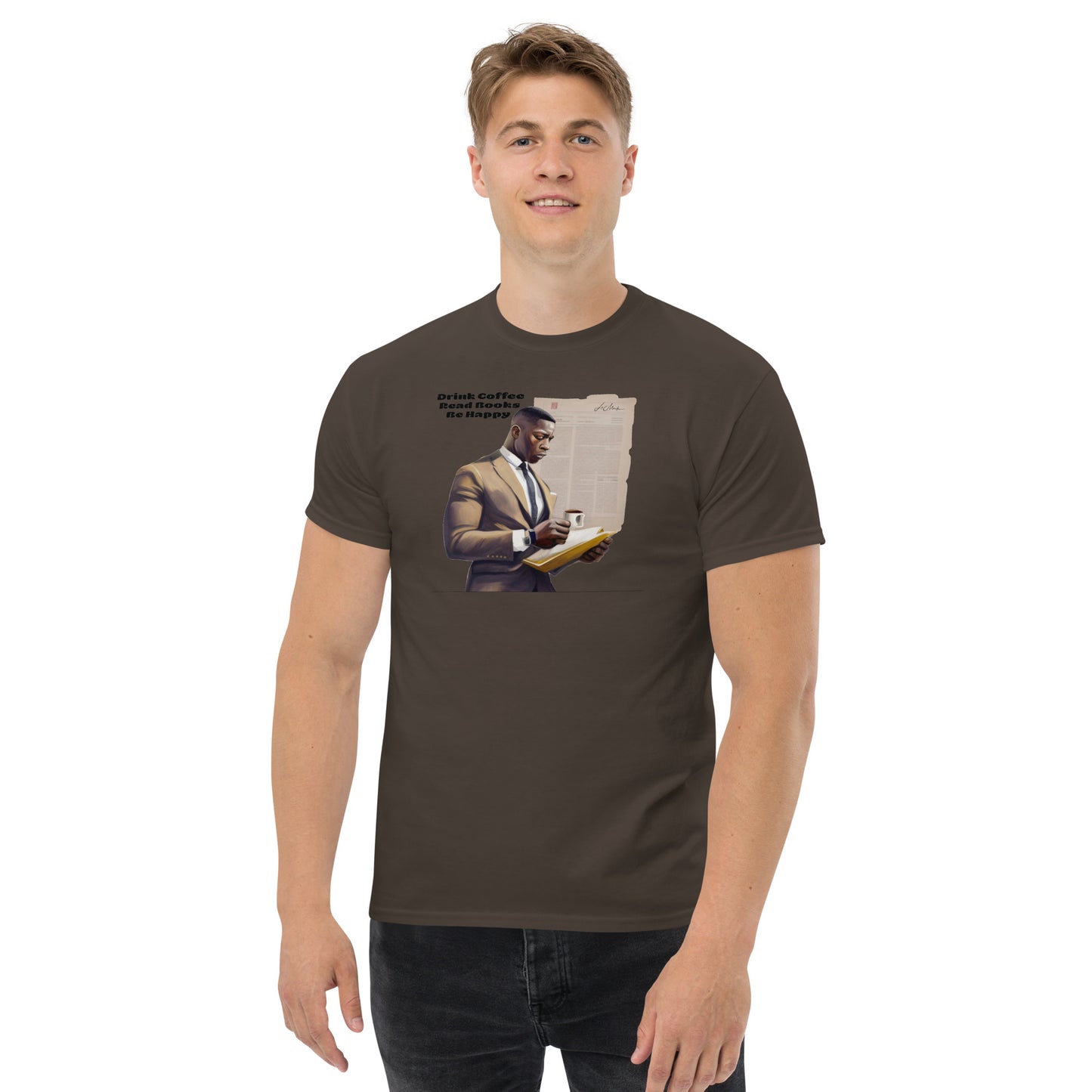 Drink Coffee Read Book Be Happy Men's classic tee - LeMack