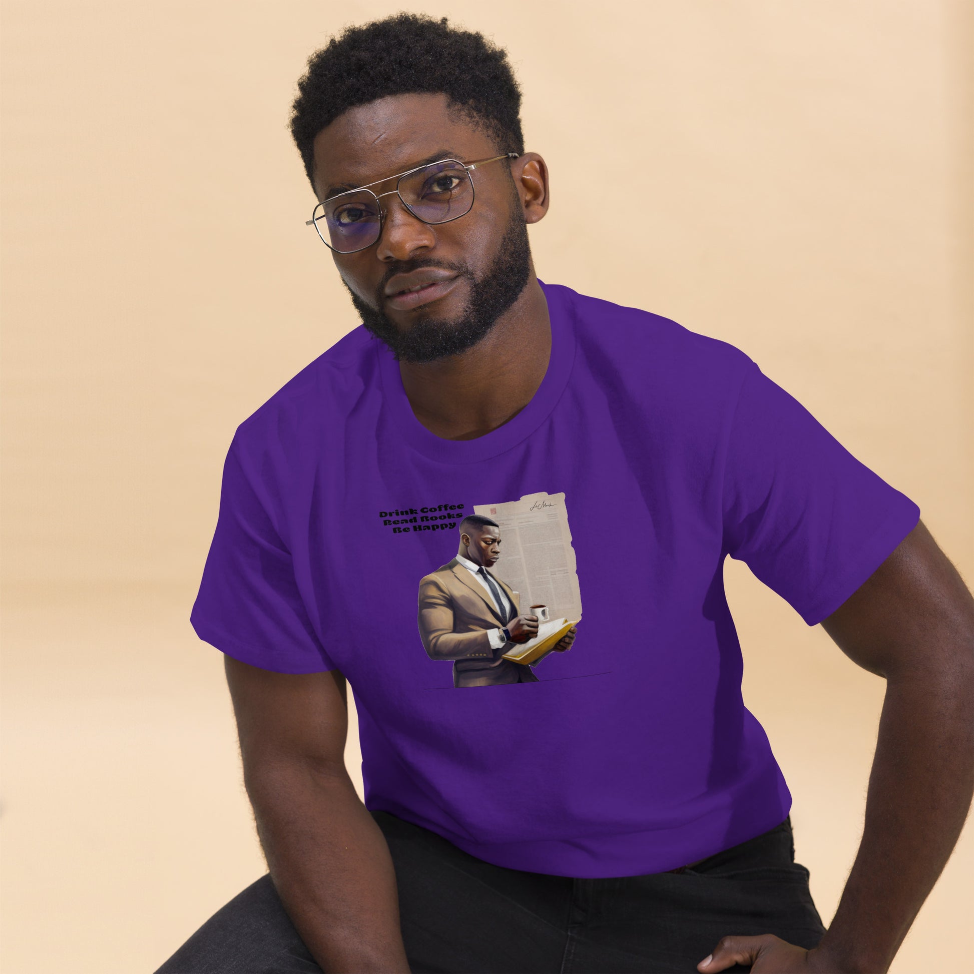 Drink Coffee Read Book Be Happy Men's classic tee - LeMack