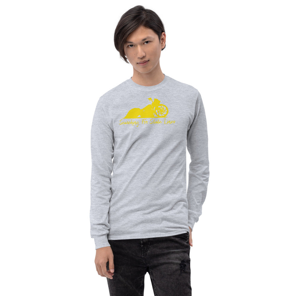 Road Glide Yellow print Men’s Long Sleeve Shirt - LeMack