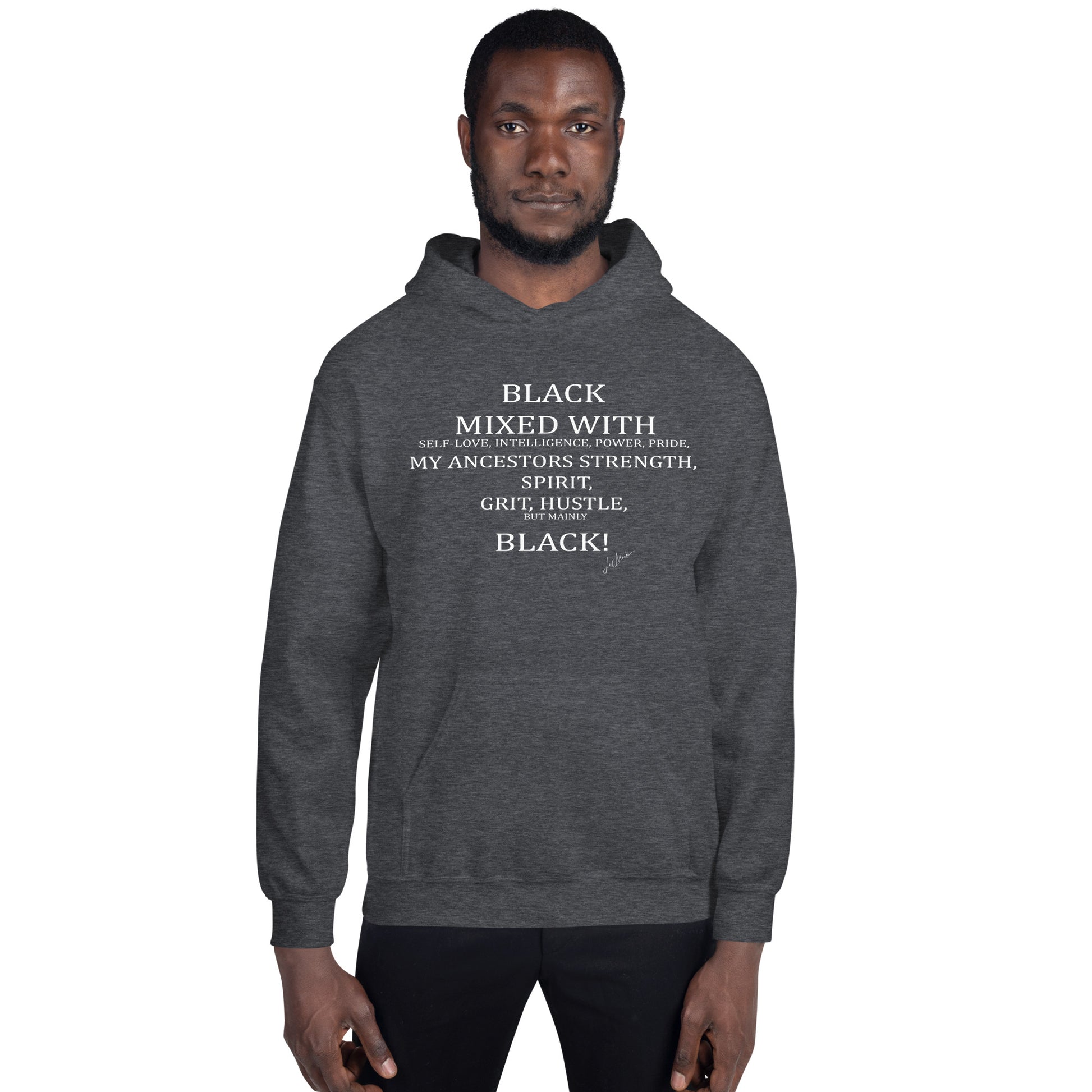 Black Mixed with Hustle Unisex Hoodie - LeMack
