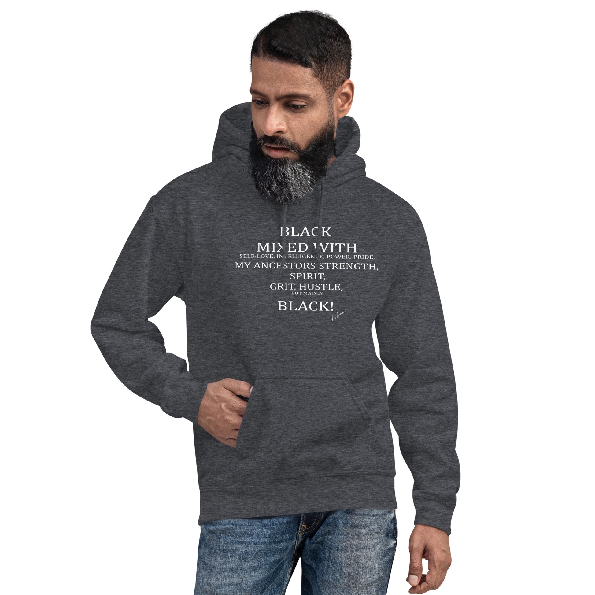 Black Mixed with Hustle Unisex Hoodie - LeMack