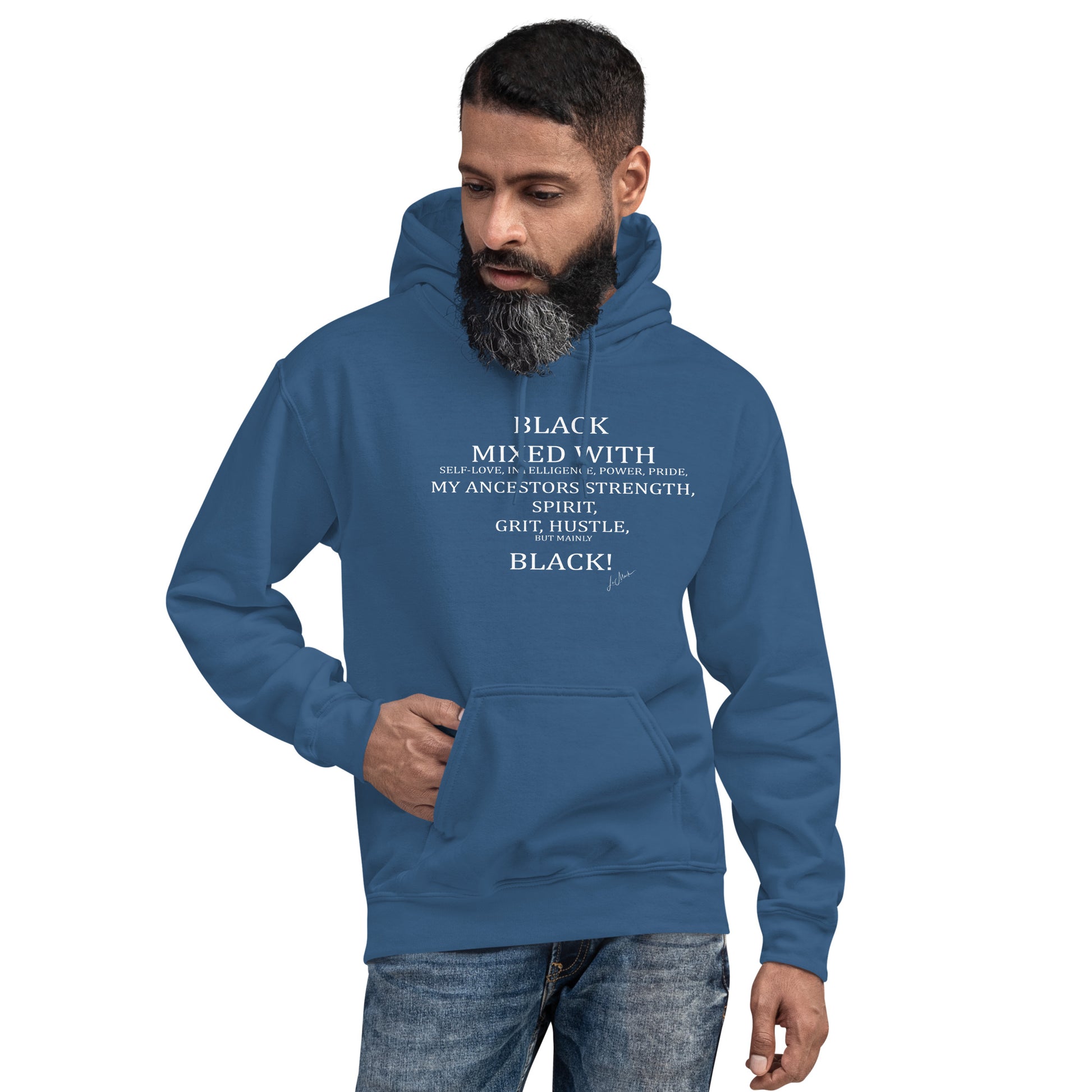 Black Mixed with Hustle Unisex Hoodie - LeMack