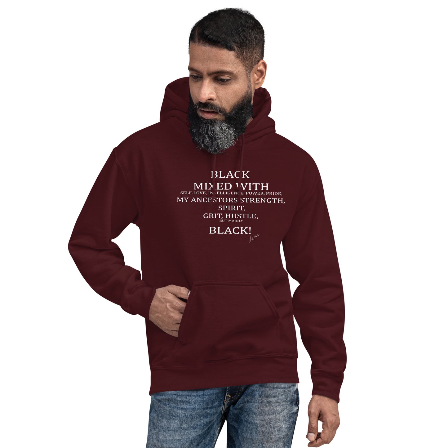 Black Mixed with Hustle Unisex Hoodie - LeMack