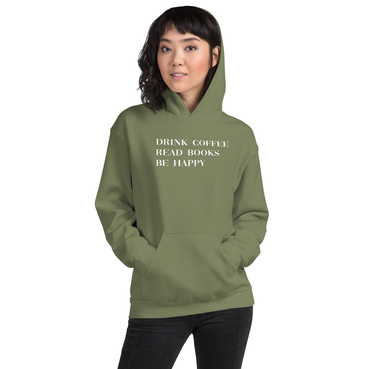 Drink Coffee Read Books Be Happy Unisex Hoodie - LeMack