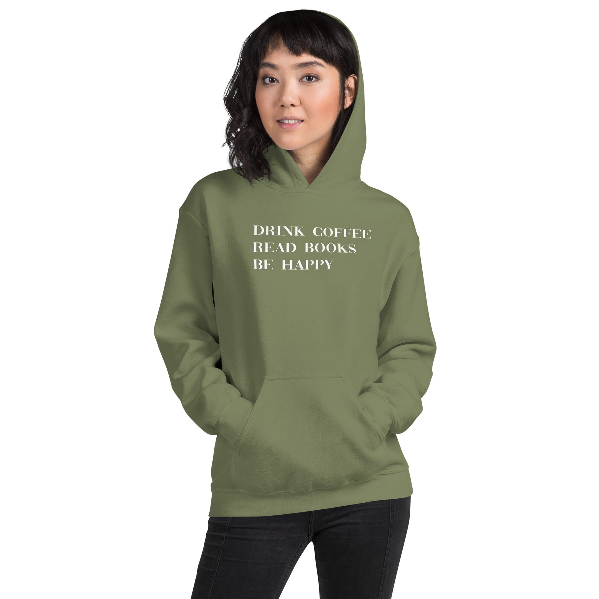 Drink Coffee Read Books Be Happy Unisex Hoodie - LeMack