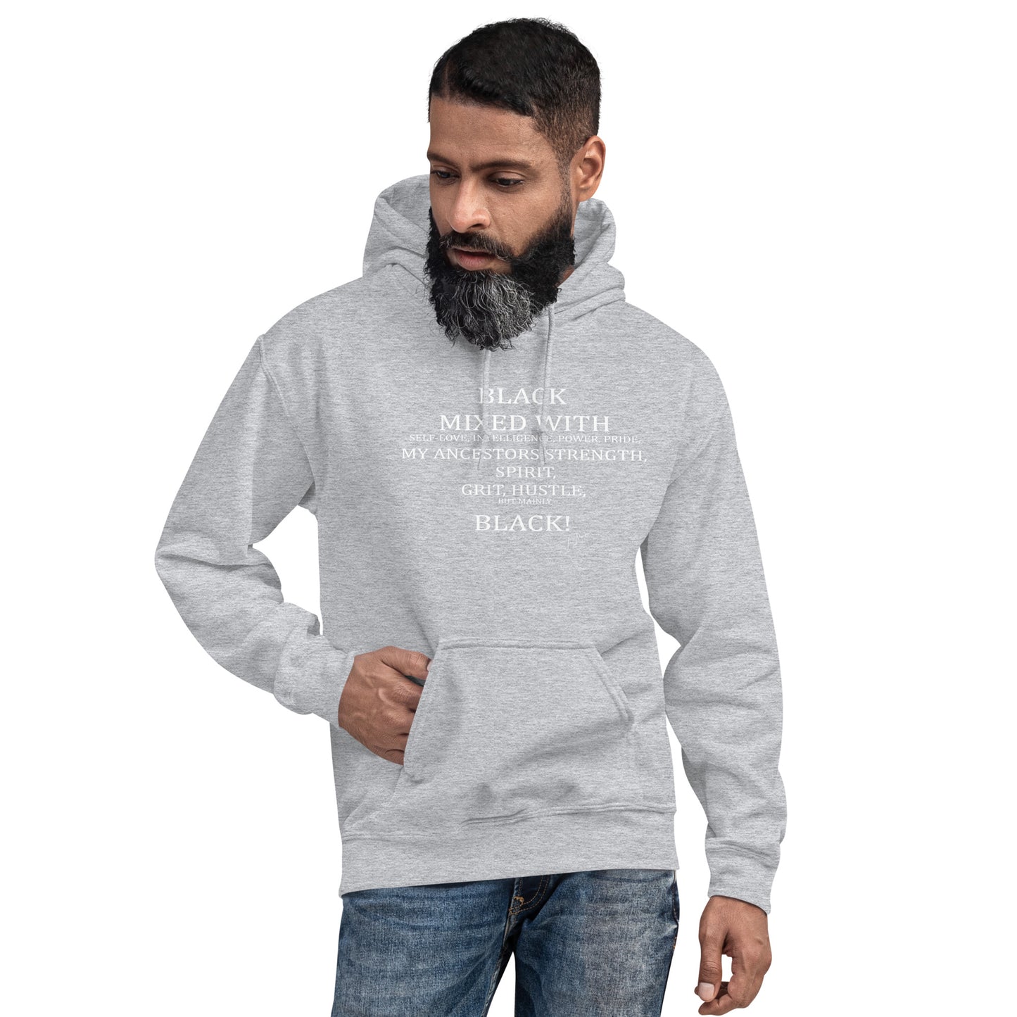 Black Mixed with Hustle Unisex Hoodie - LeMack