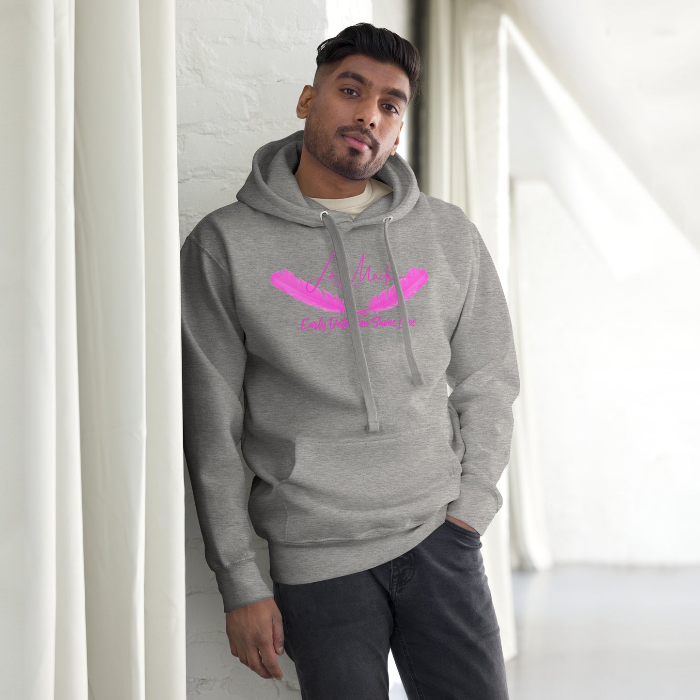Early Detection Pink Lettered Unisex Hoodie - LeMack