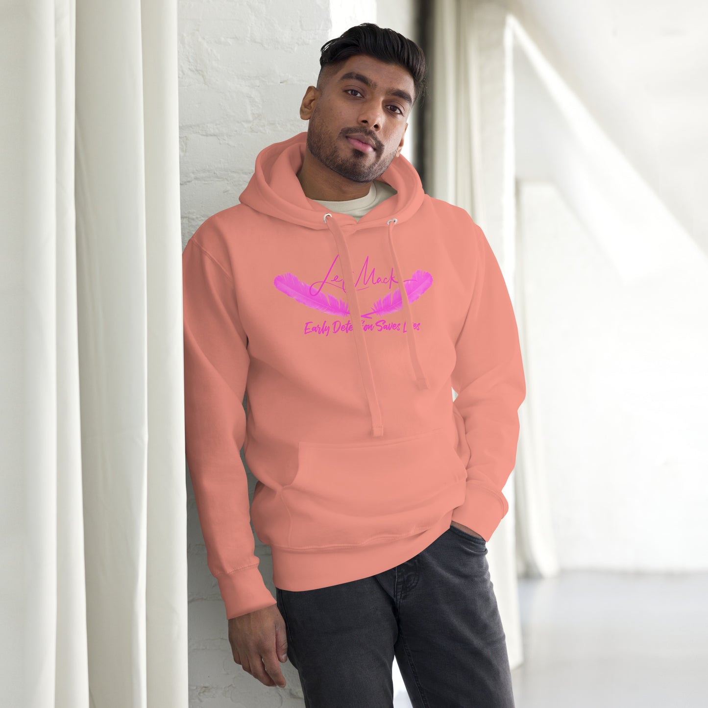 Early Detection Pink Lettered Unisex Hoodie - LeMack
