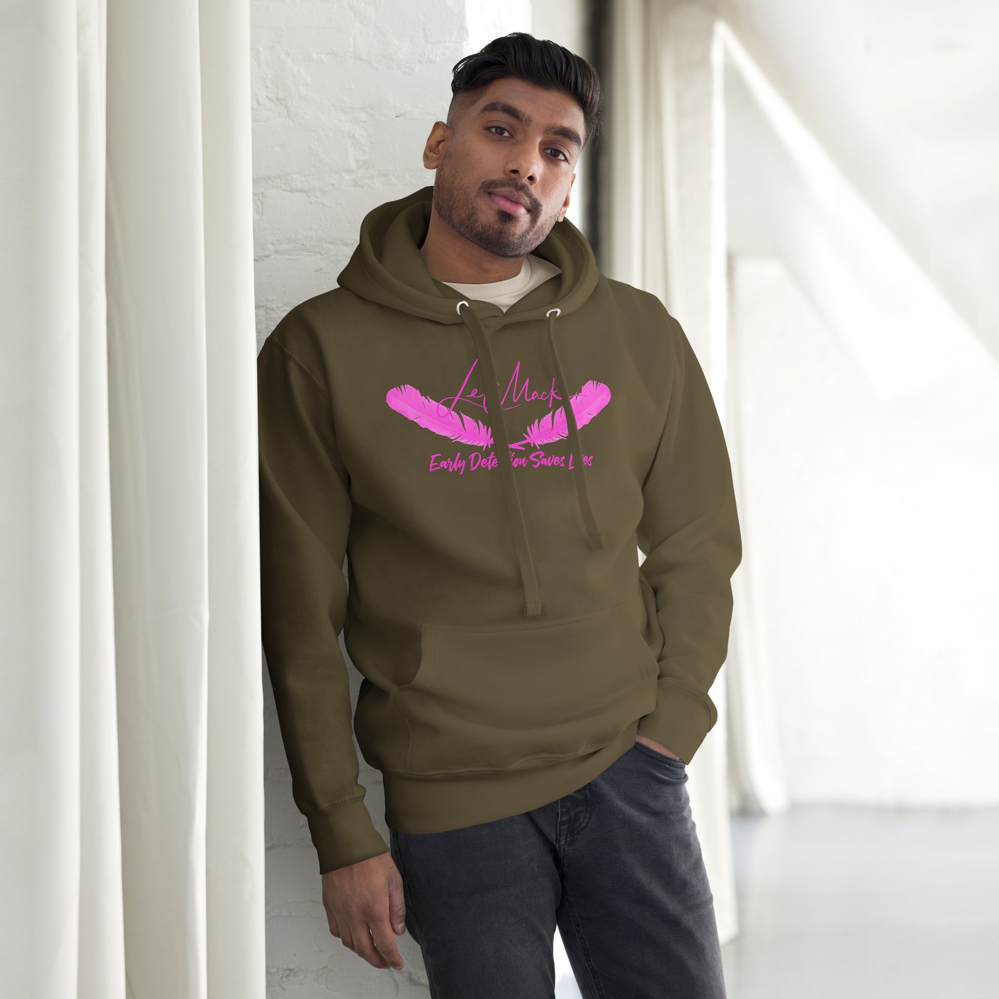 Early Detection Pink Lettered Unisex Hoodie - LeMack