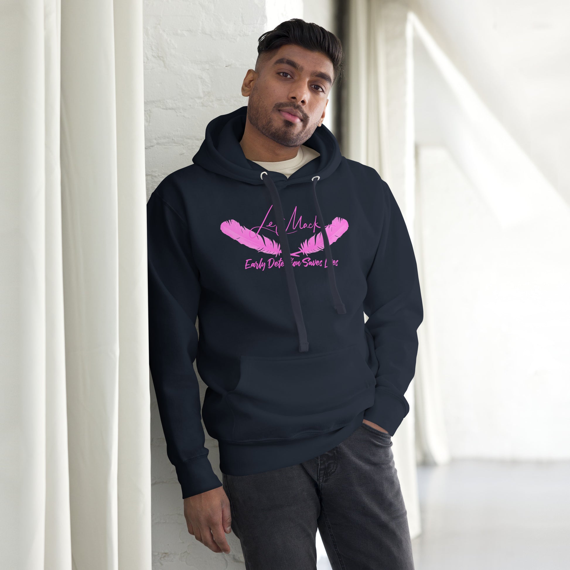 Early Detection Pink Lettered Unisex Hoodie - LeMack