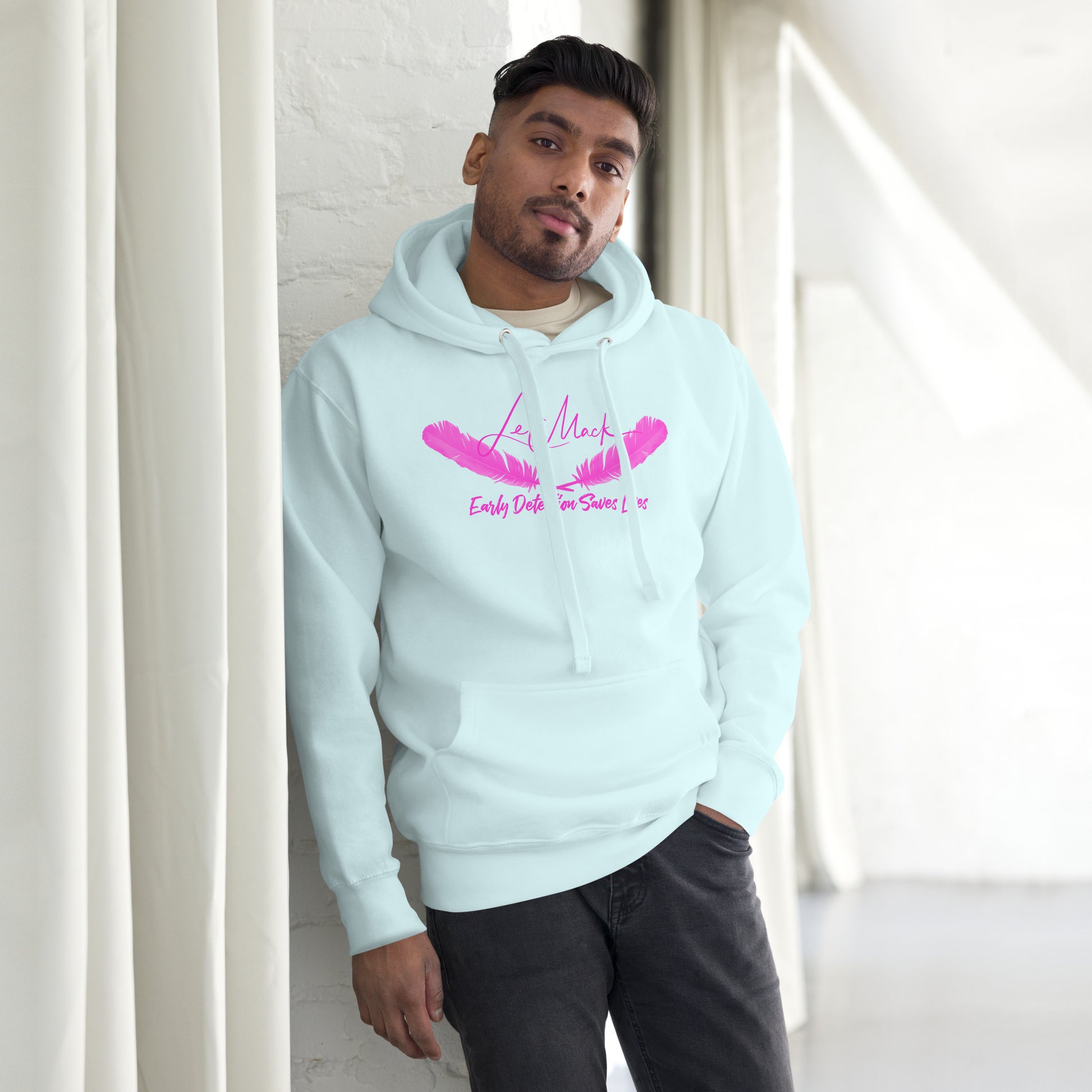 Early Detection Pink Lettered Unisex Hoodie - LeMack