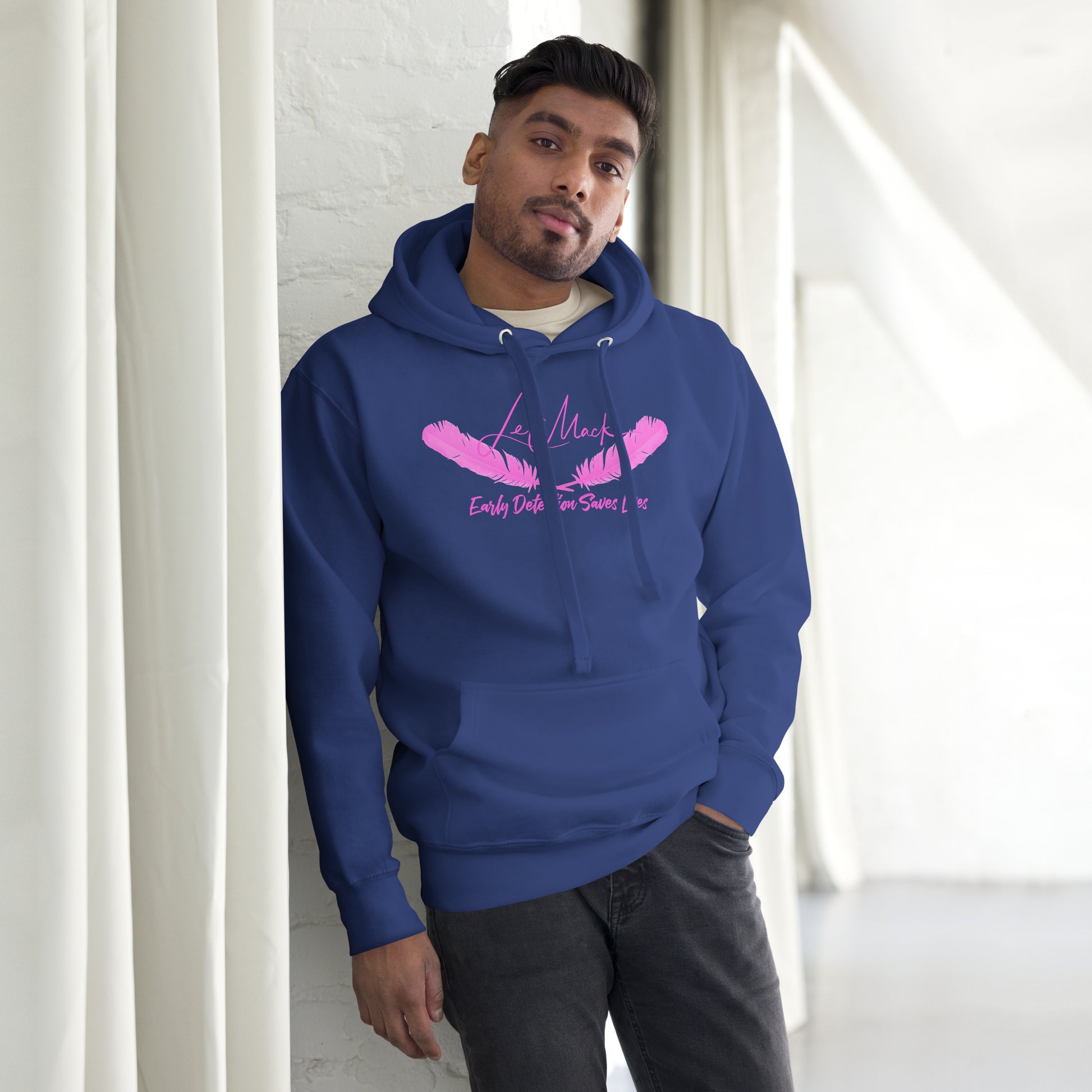 Early Detection Pink Lettered Unisex Hoodie - LeMack