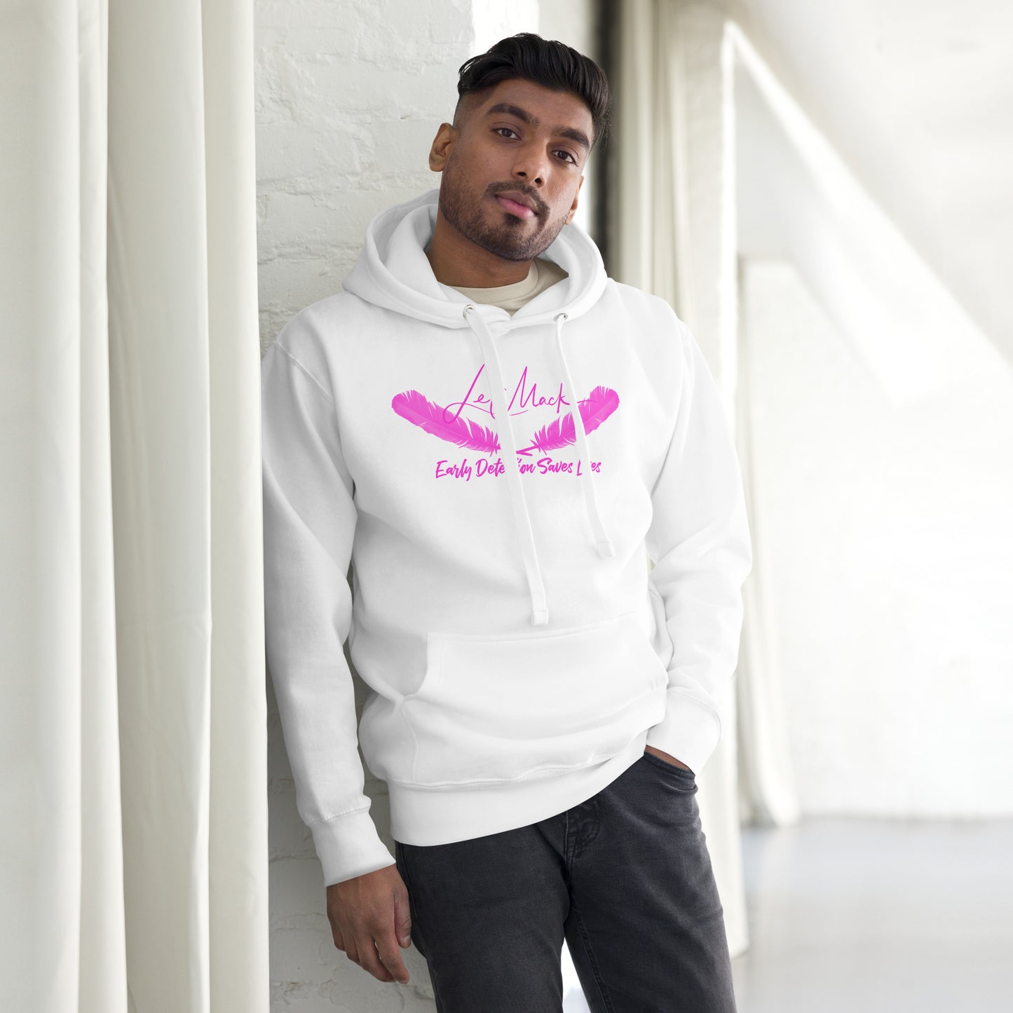 Early Detection Pink Lettered Unisex Hoodie - LeMack