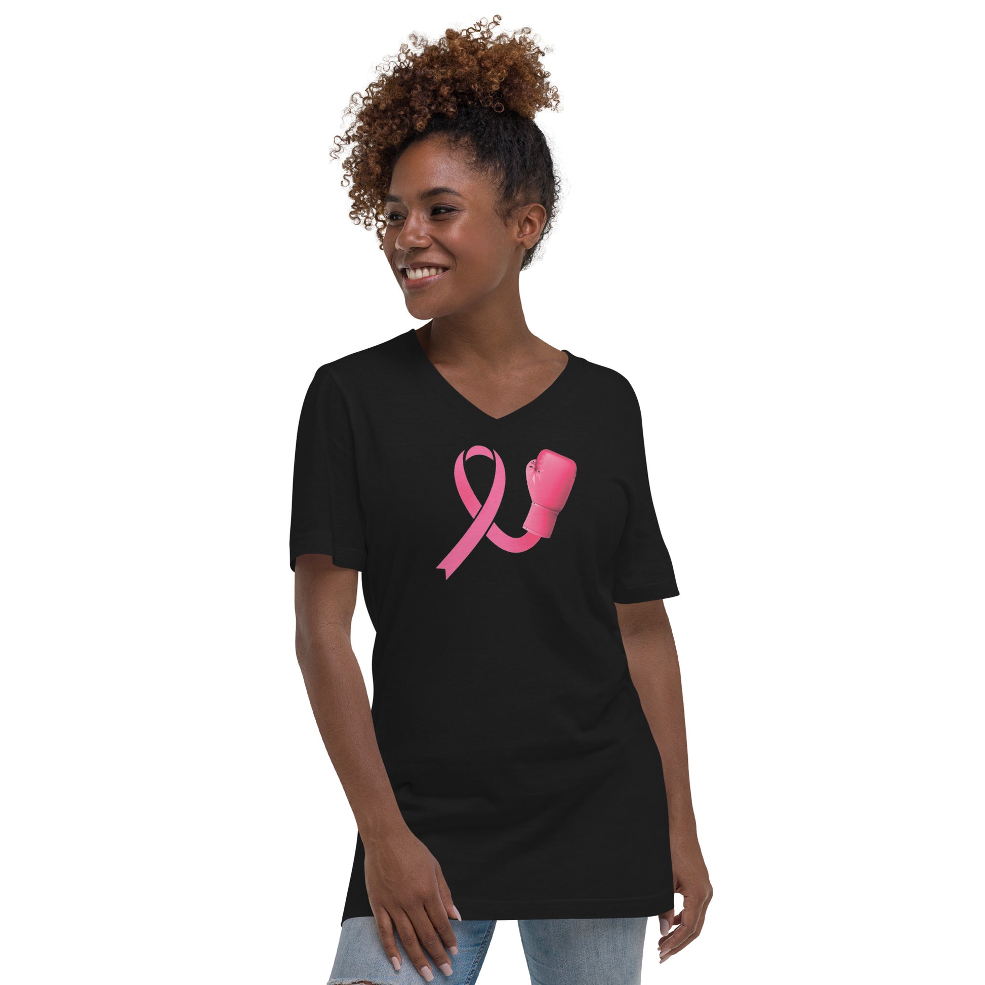 Beat Cancer Unisex Short Sleeve V-Neck T-Shirt - LeMack