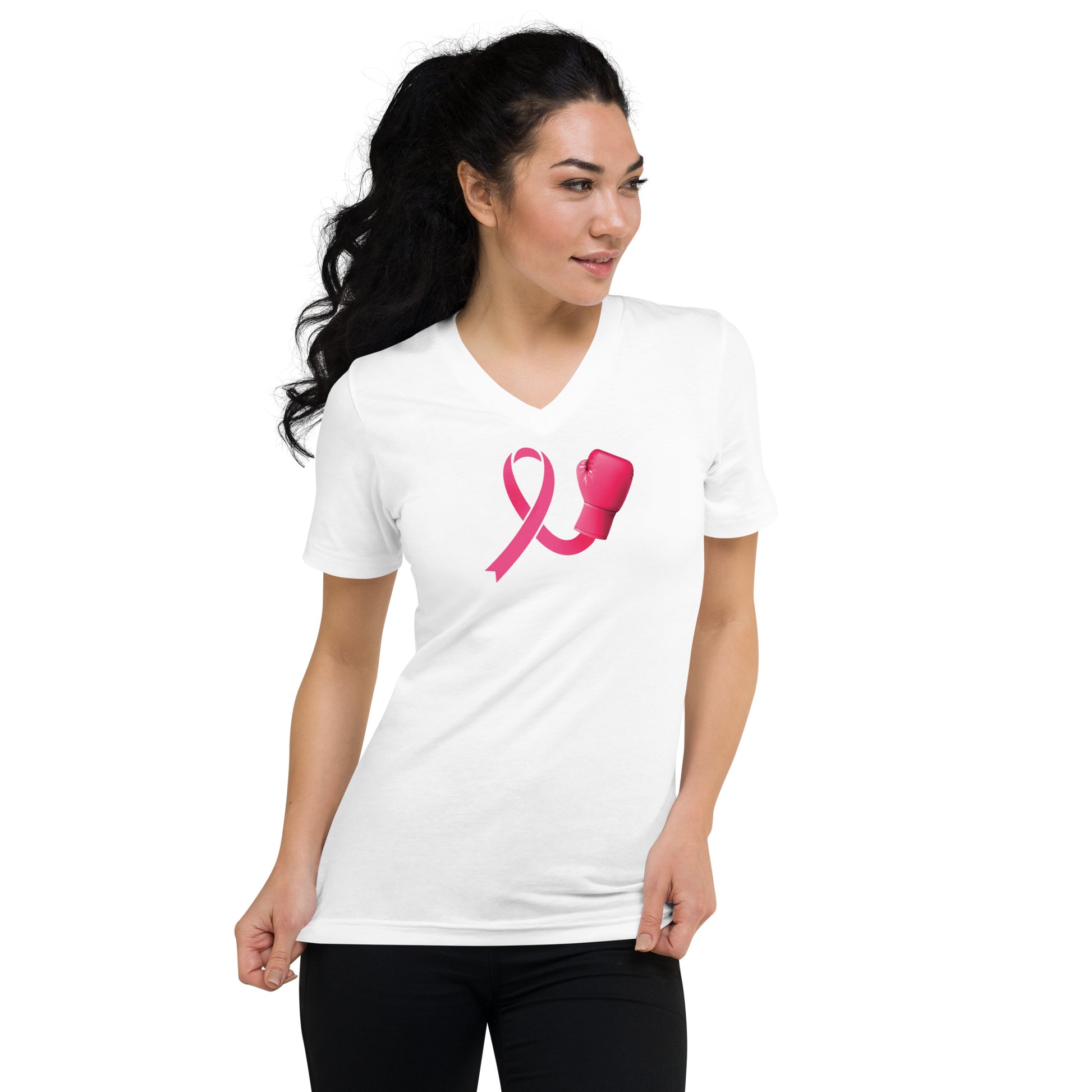 Beat Cancer Unisex Short Sleeve V-Neck T-Shirt - LeMack
