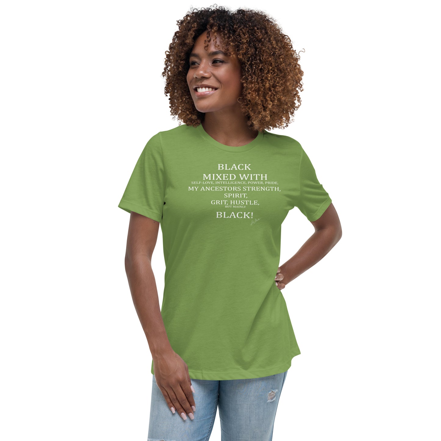 Black Mixed with Women's Relaxed T-Shirt - LeMack
