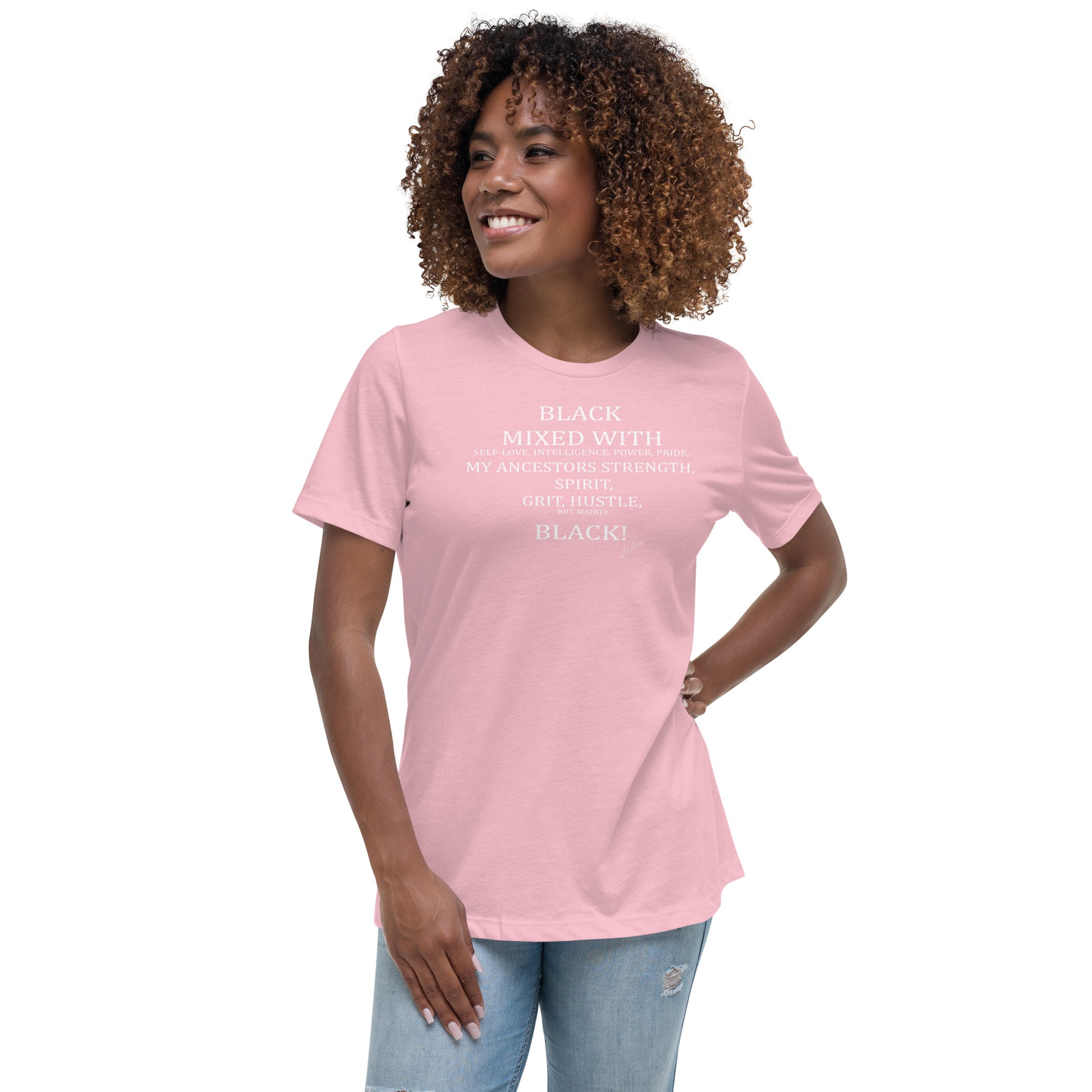 Black Mixed with Women's Relaxed T-Shirt - LeMack