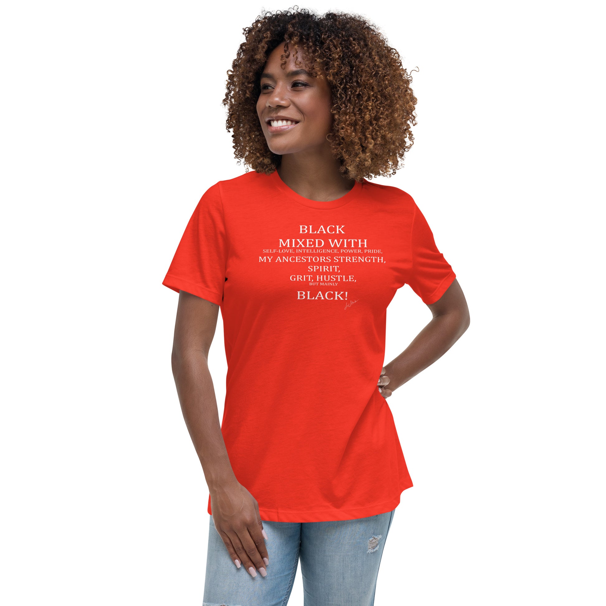 Black Mixed with Women's Relaxed T-Shirt - LeMack