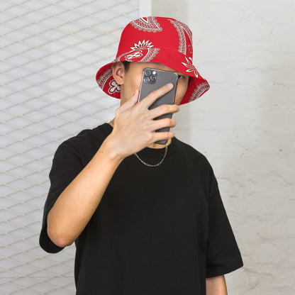 Reversible Red paisley bucket hat