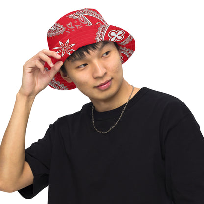 Reversible Red paisley bucket hat