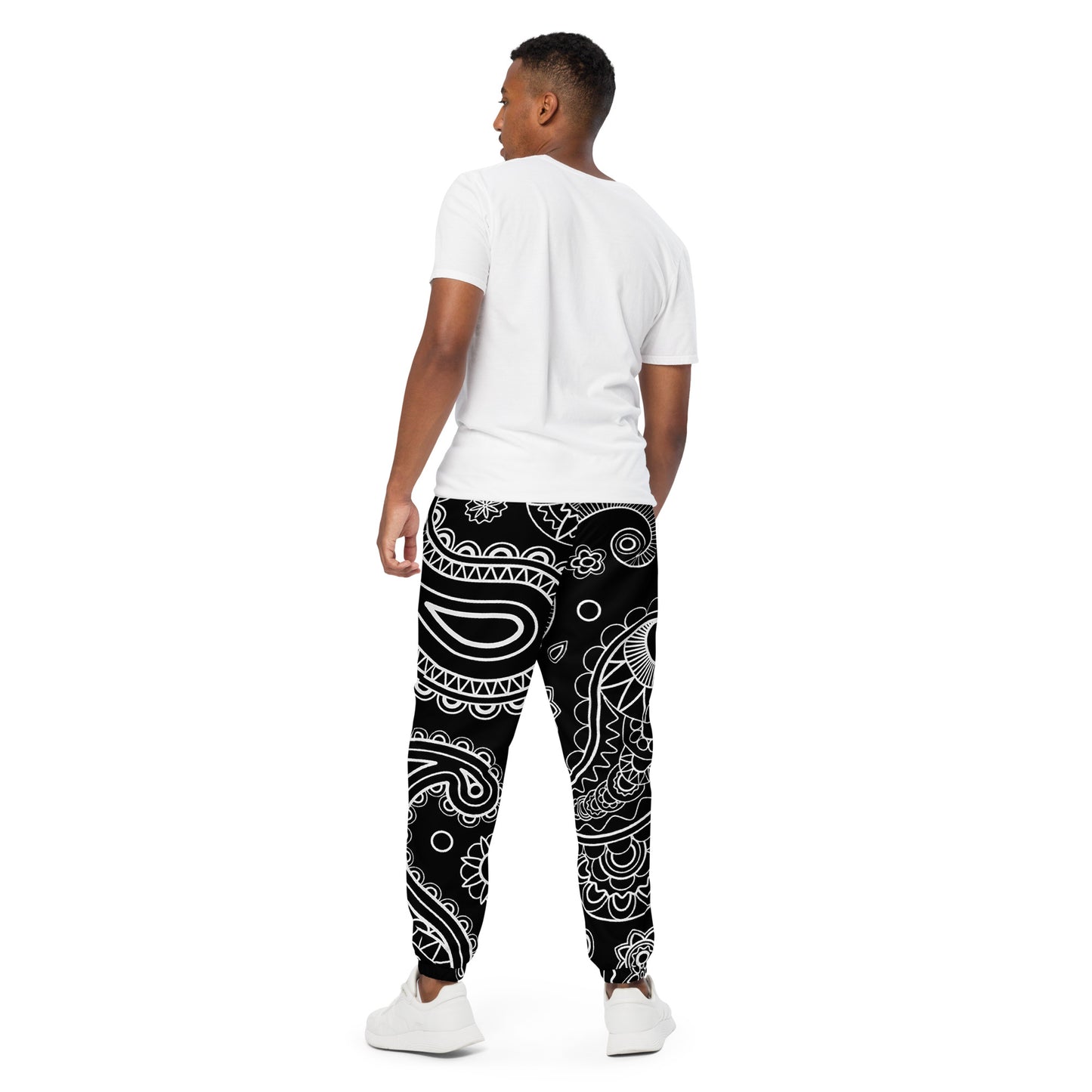 Unisex Black Paisley track pants