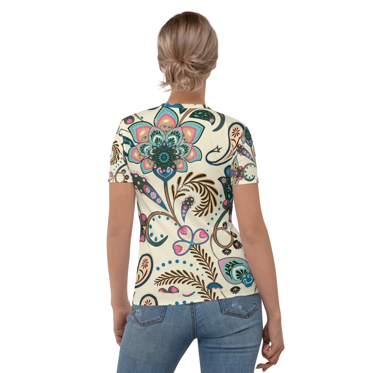 Women's Beige Paisley T-shirt