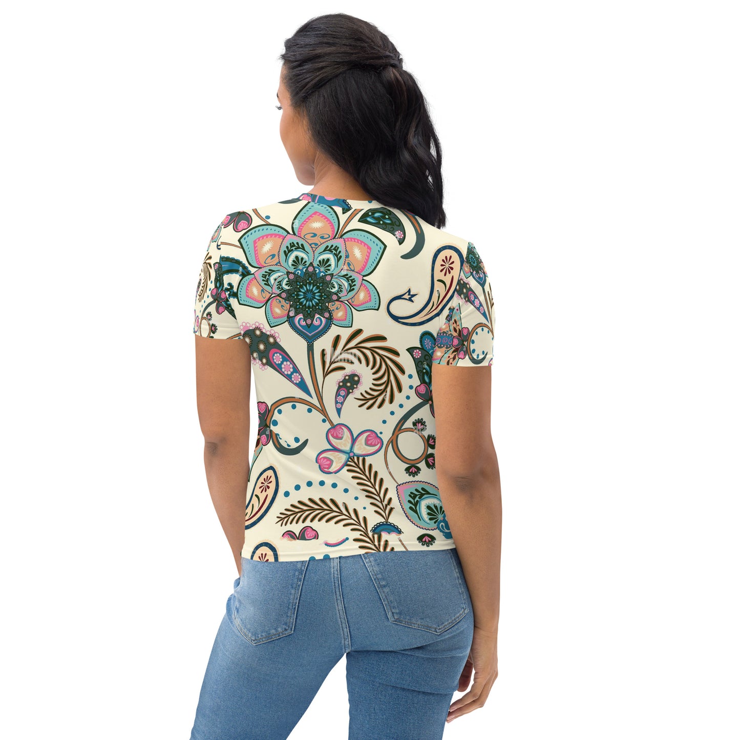 Women's Beige Paisley T-shirt