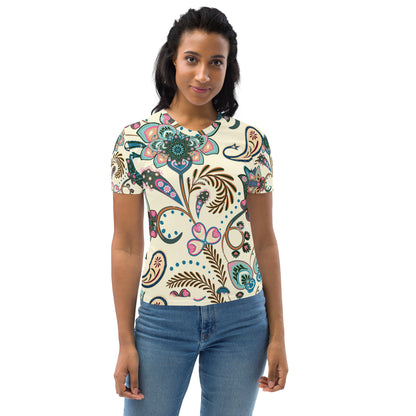 Women's Beige Paisley T-shirt