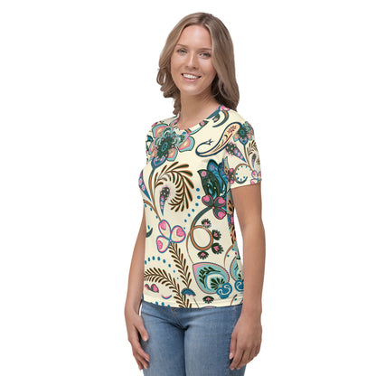 Women's Beige Paisley T-shirt