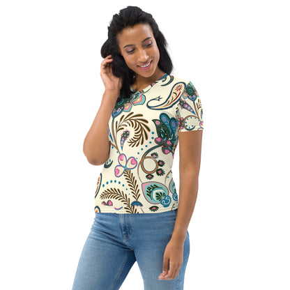 Women's Beige Paisley T-shirt