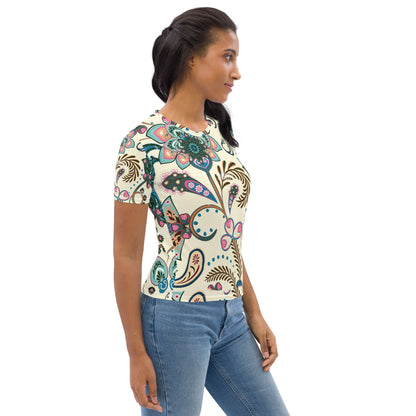 Women's Beige Paisley T-shirt