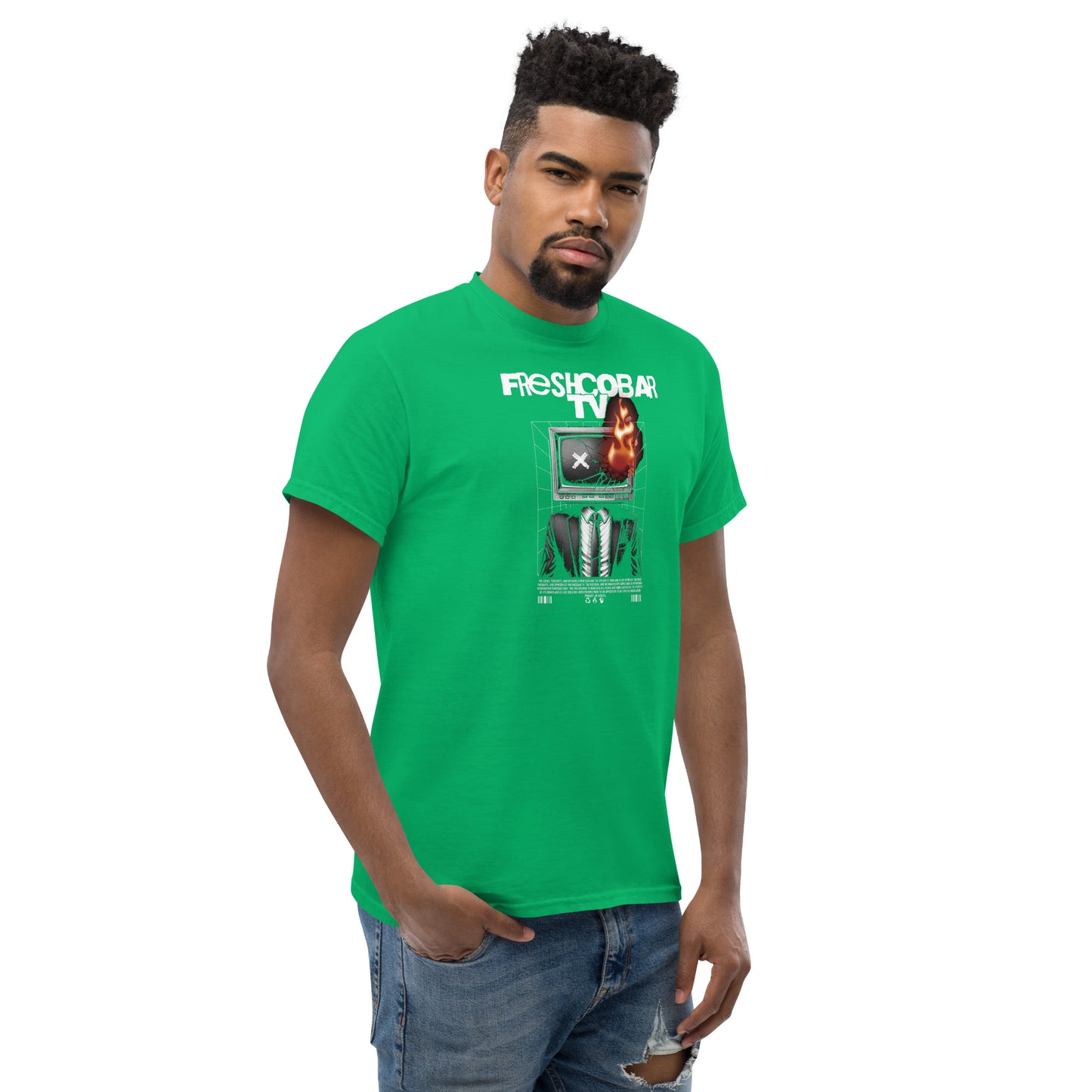 Freshcobar Flame TV table Unisex classic tee