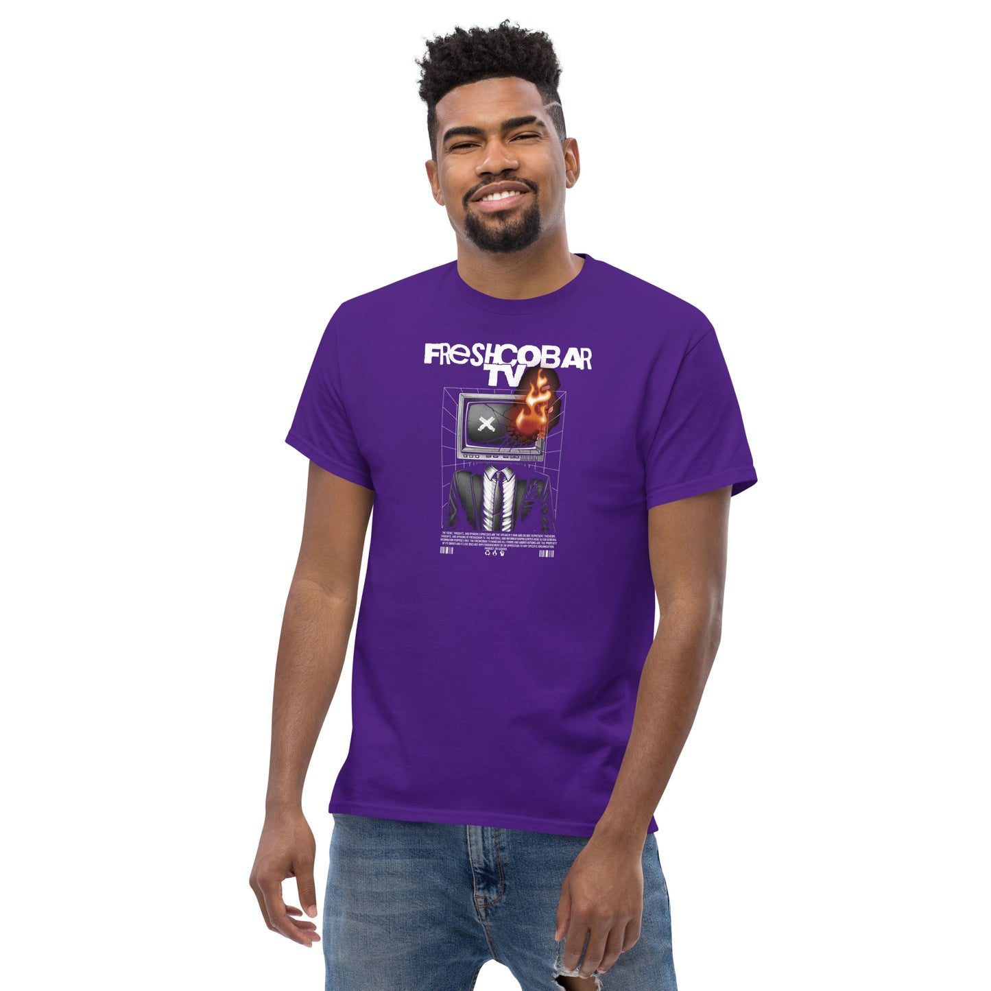 Freshcobar Flame TV table Unisex classic tee