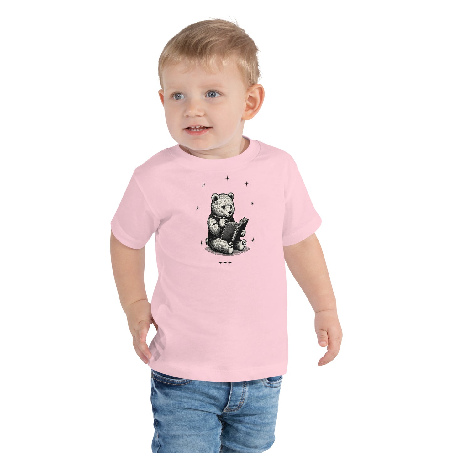 Toddler Reading Bear Short Sleeve Tee