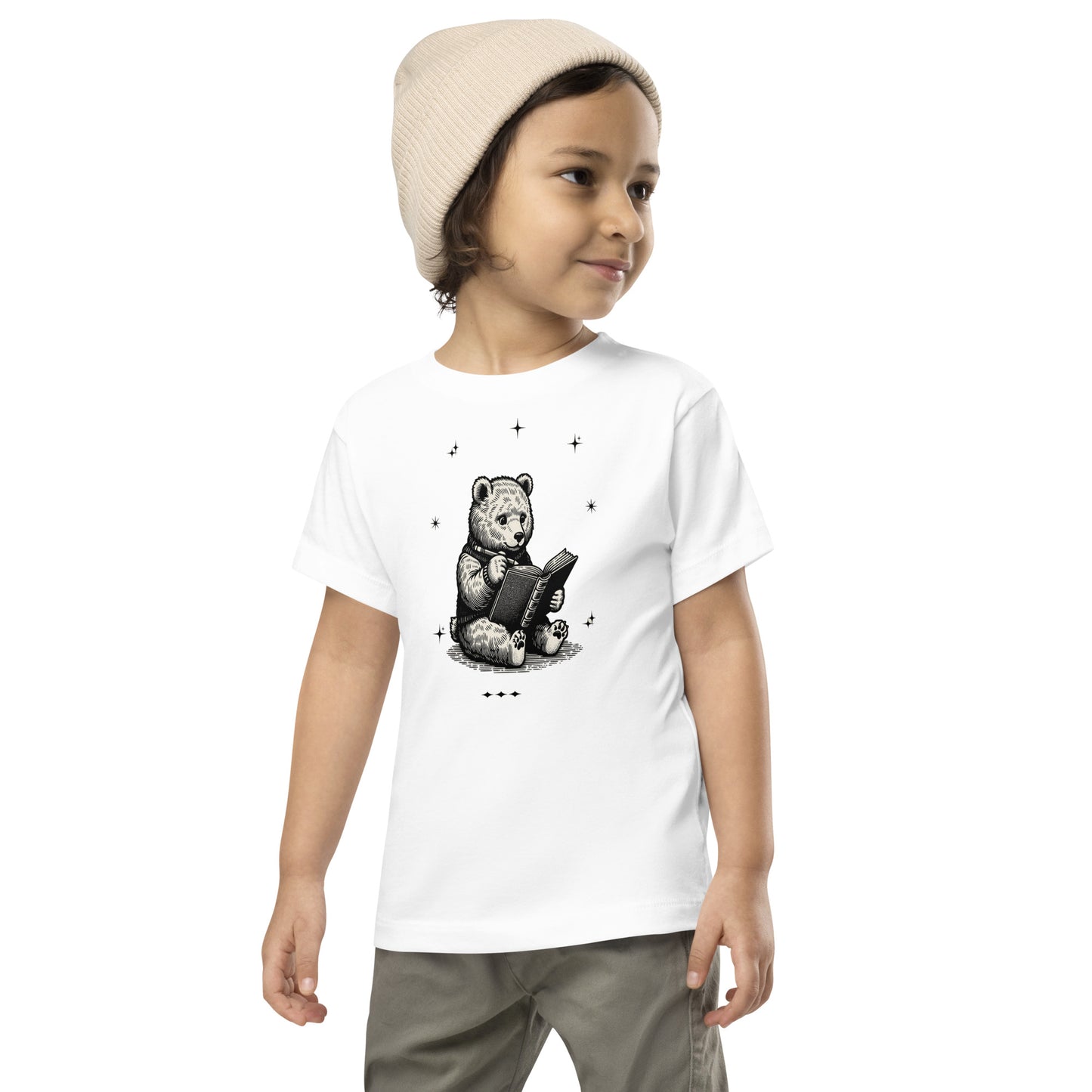 Toddler Reading Bear Short Sleeve Tee