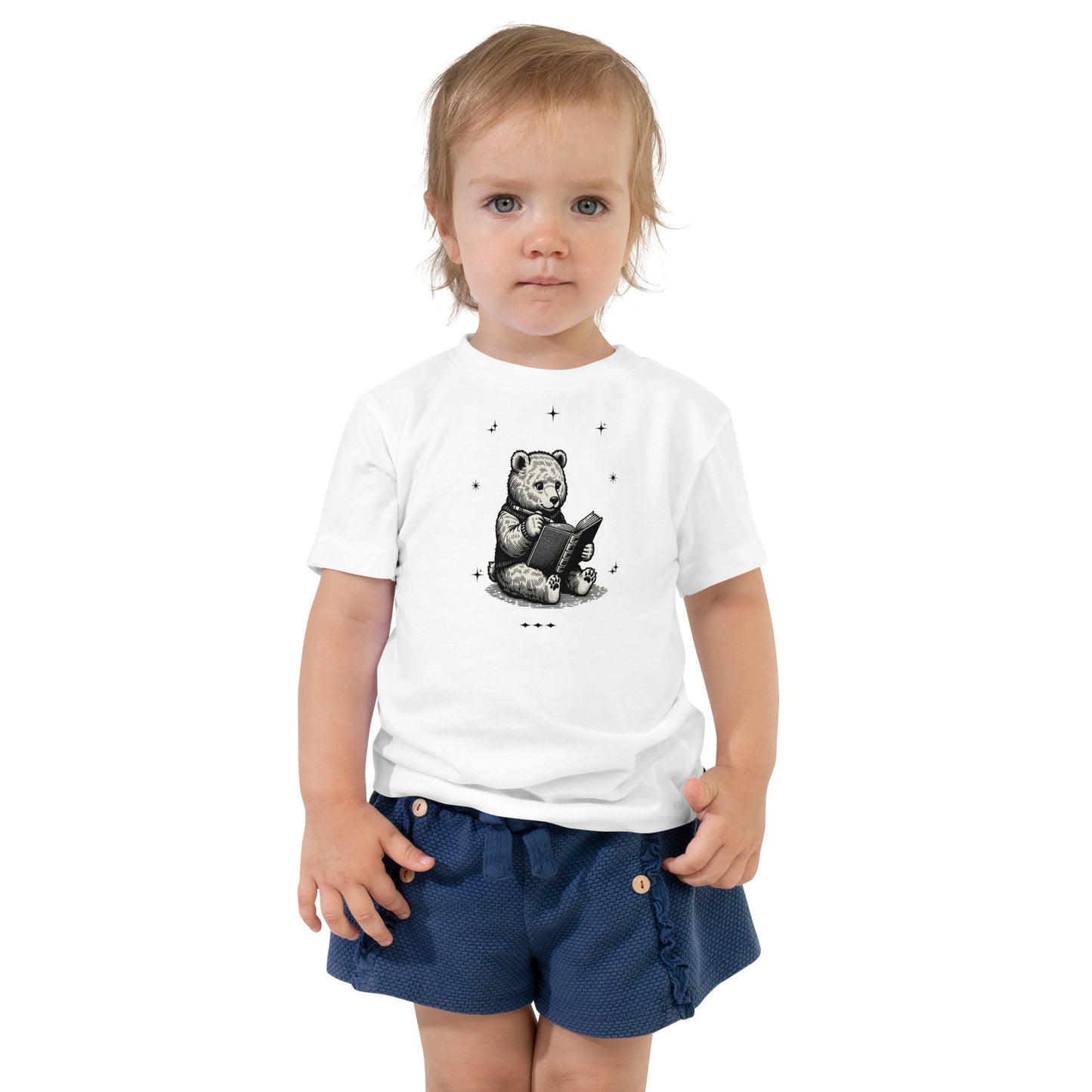 Toddler Reading Bear Short Sleeve Tee