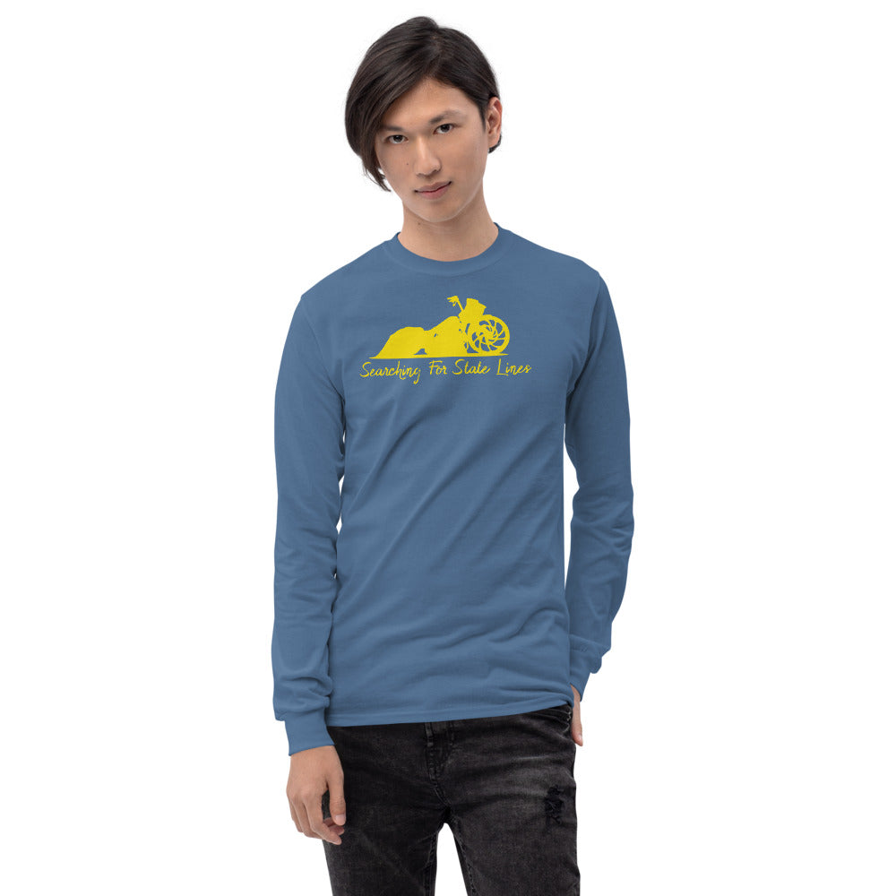 Road Glide Yellow print Men’s Long Sleeve Shirt - LeMack 