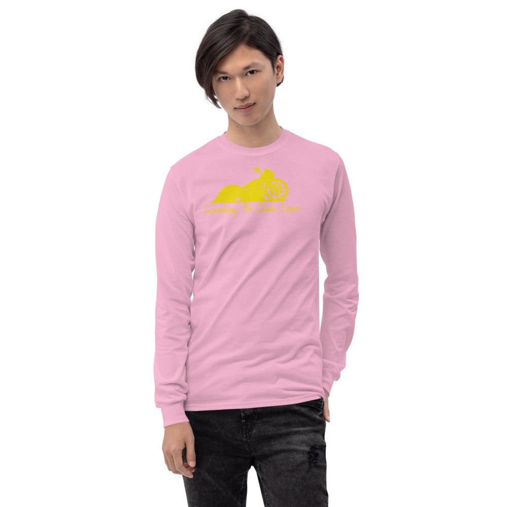 Road Glide Yellow print Men’s Long Sleeve Shirt - LeMack 