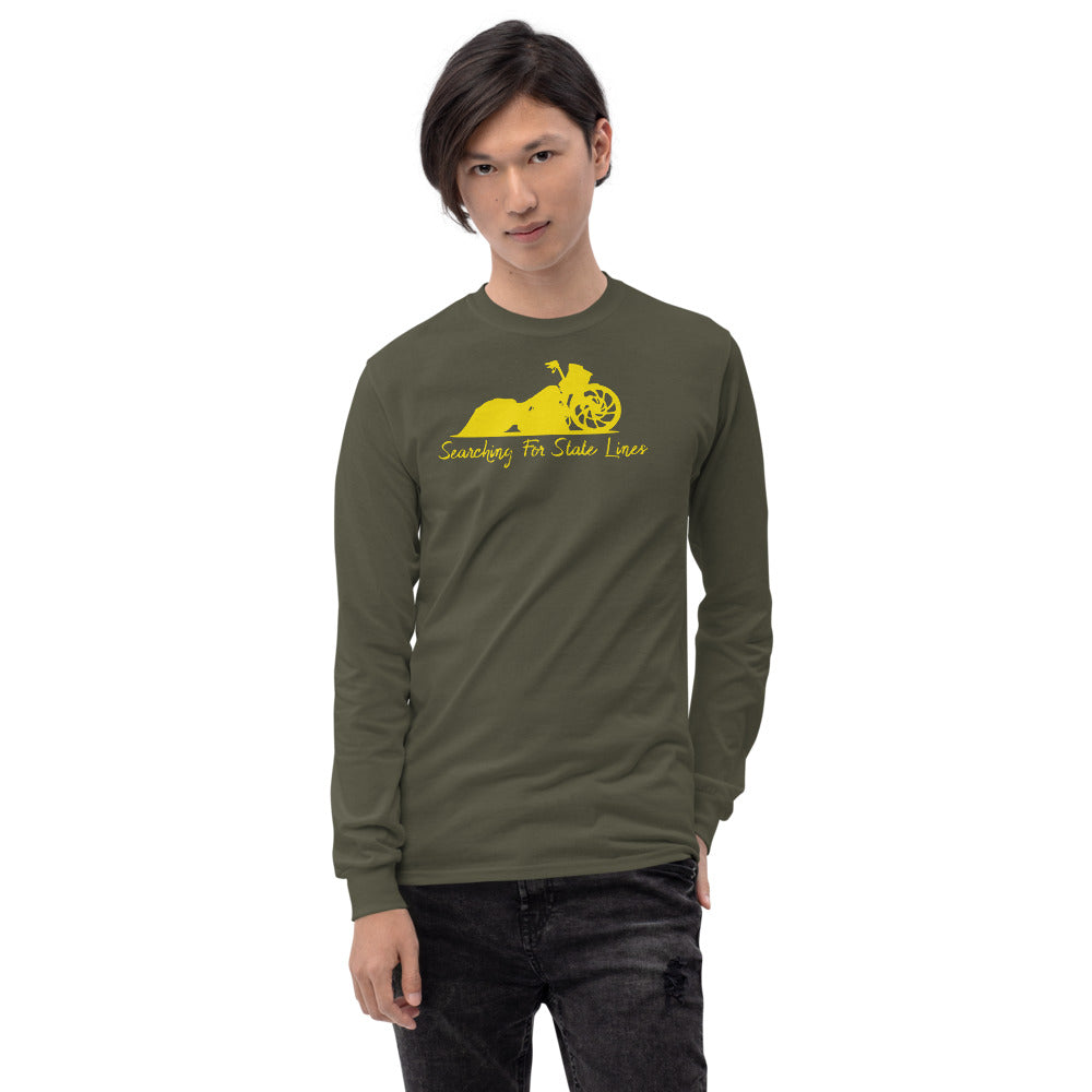 Road Glide Yellow print Men’s Long Sleeve Shirt - LeMack 