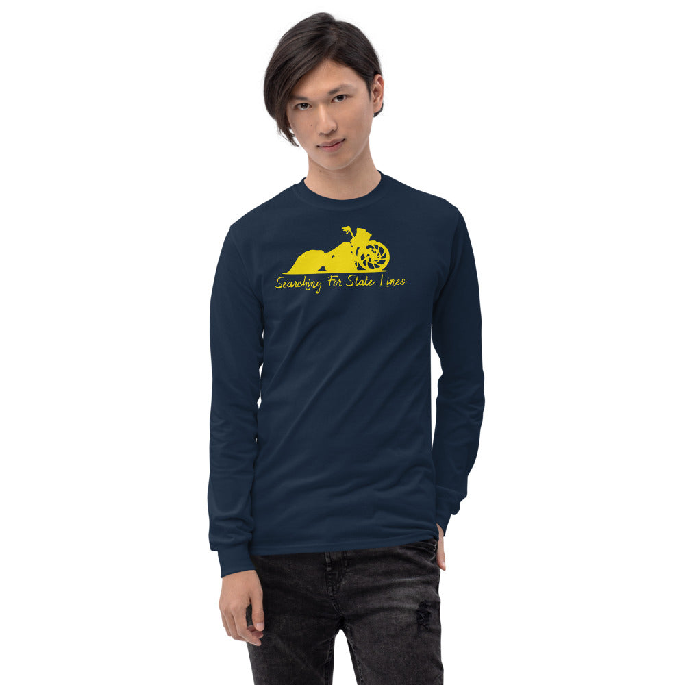 Road Glide Yellow print Men’s Long Sleeve Shirt - LeMack 