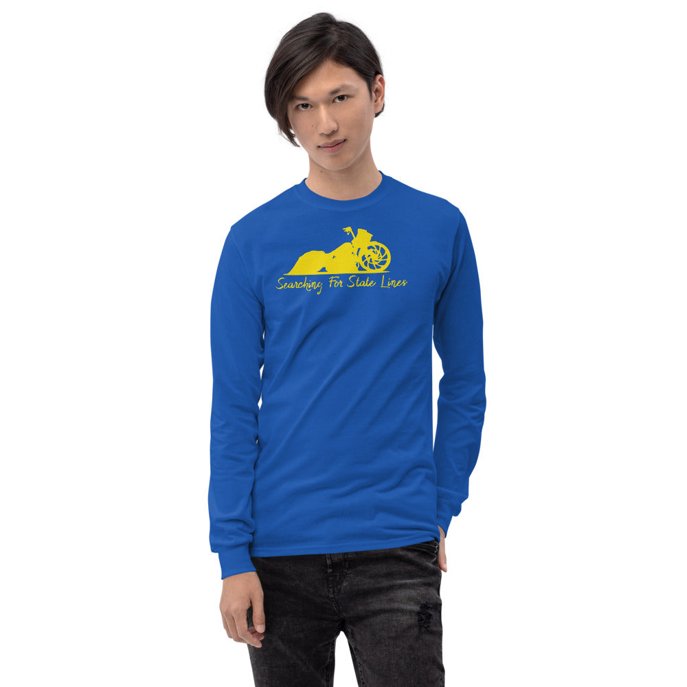 Road Glide Yellow print Men’s Long Sleeve Shirt - LeMack 