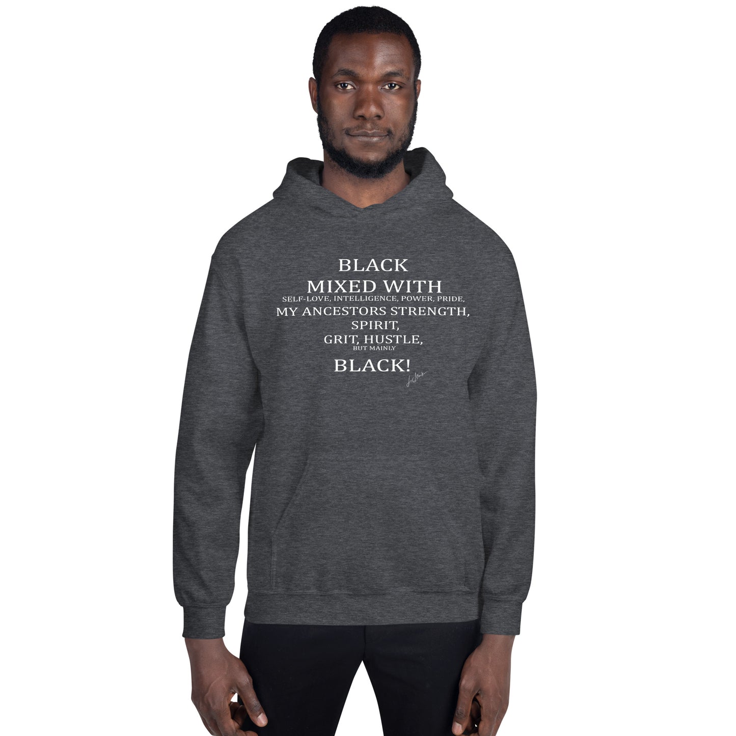 Black Mixed with Hustle Unisex Hoodie - LeMack 