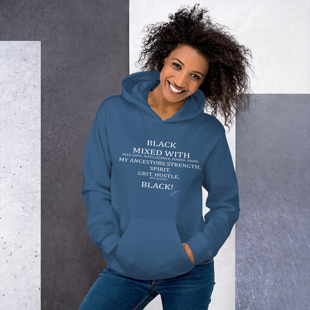 Black Mixed with Hustle Unisex Hoodie - LeMack 