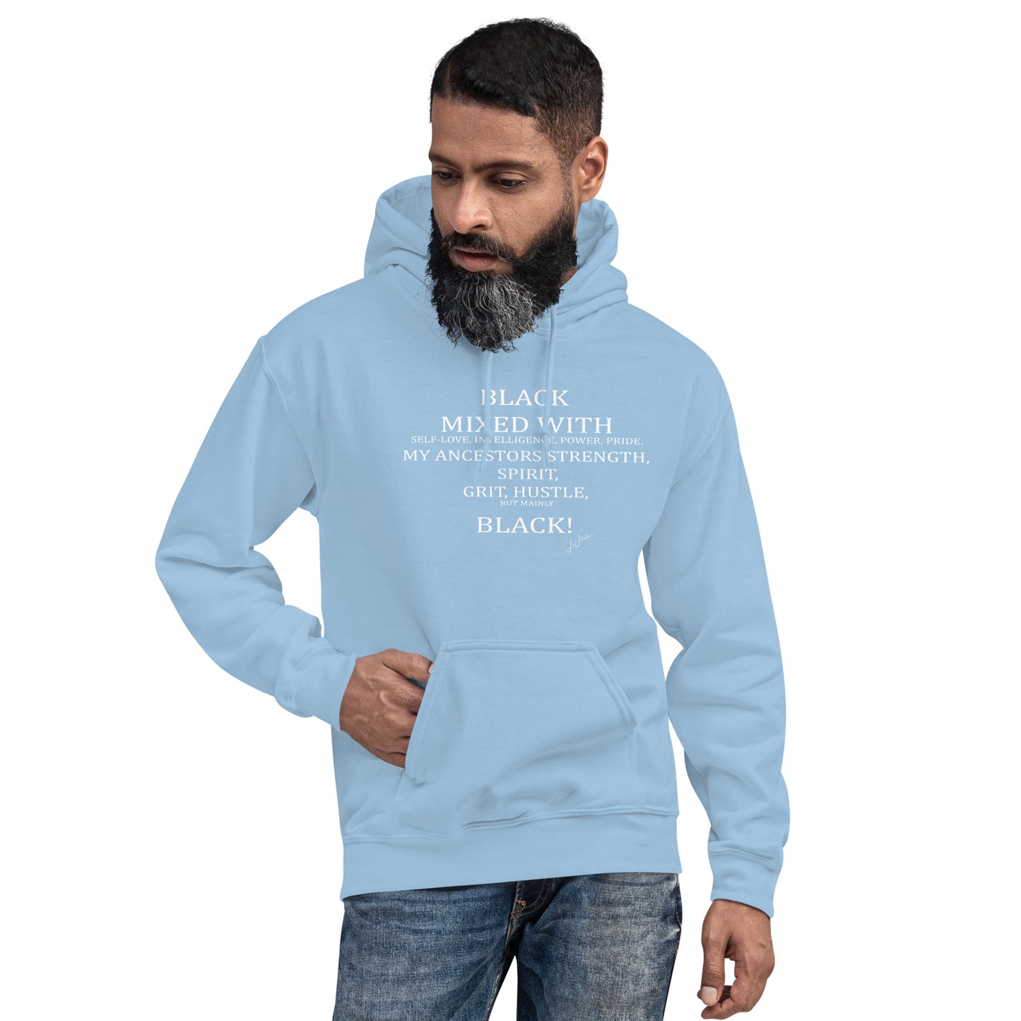 Black Mixed with Hustle Unisex Hoodie - LeMack 