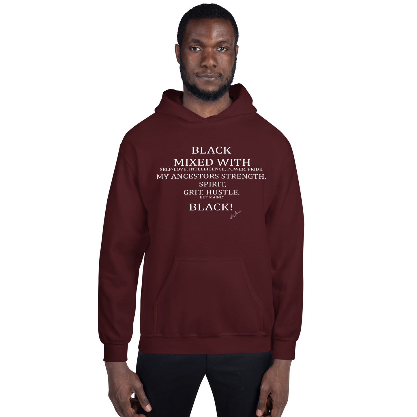 Black Mixed with Hustle Unisex Hoodie - LeMack 