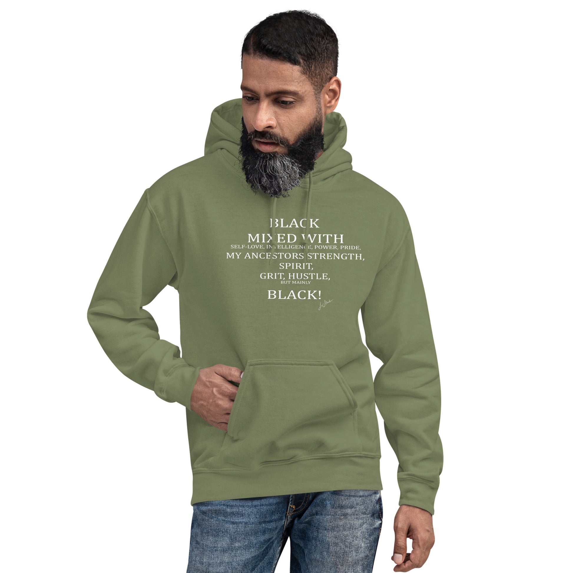 Black Mixed with Hustle Unisex Hoodie - LeMack 