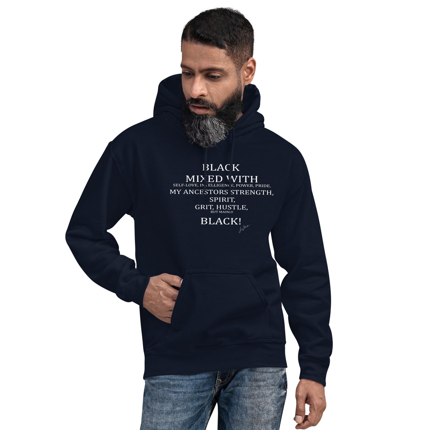 Black Mixed with Hustle Unisex Hoodie - LeMack 