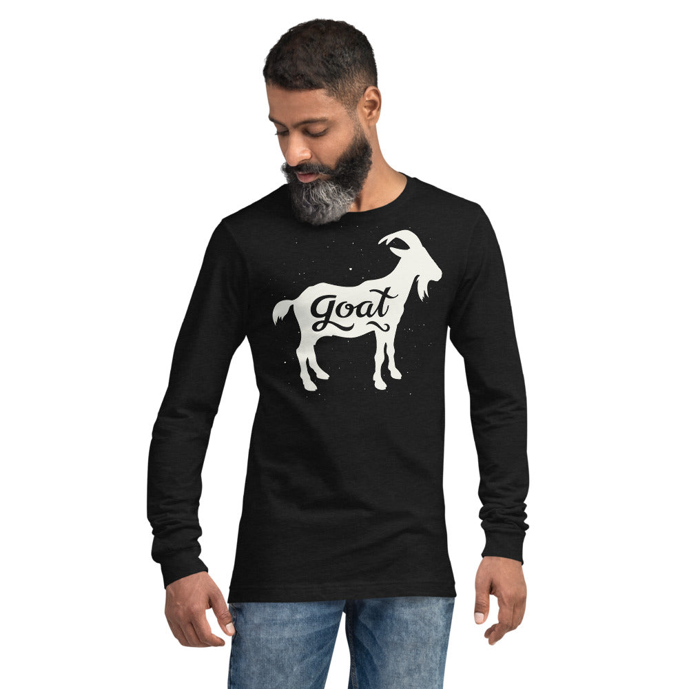 GOAT White Unisex Long Sleeve Tee - LeMack 