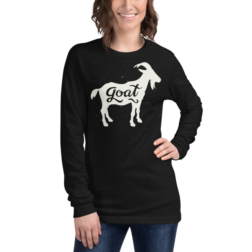 GOAT White Unisex Long Sleeve Tee - LeMack 